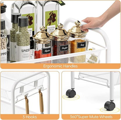 TOOLF 5-Tier Rolling Cart, Metal Utility Cart - Image 4