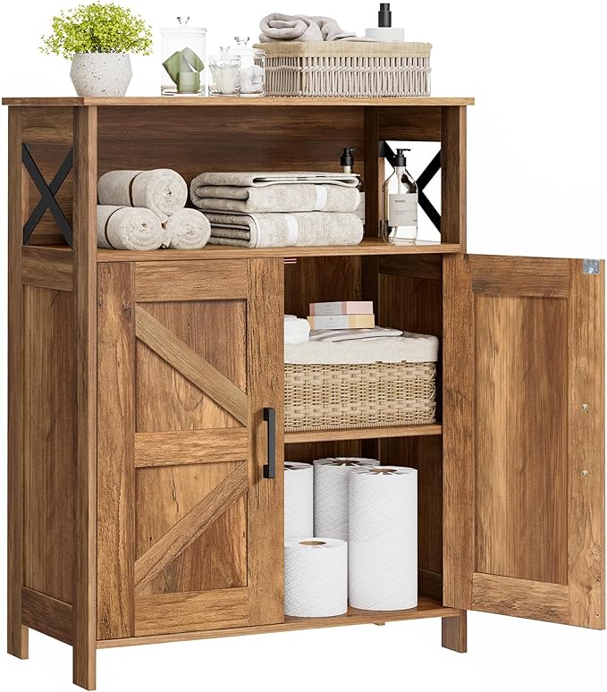 Homhedy Farmhouse Bathroom Storage Cabinet by Homhedy