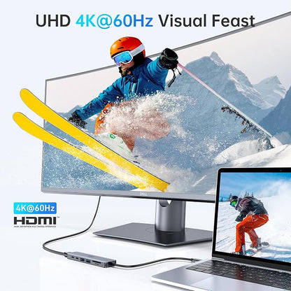 USB C Hub HDMI Adapter for MacBook Pro/Air, 7 in 1 USBC Dongle - Image 3