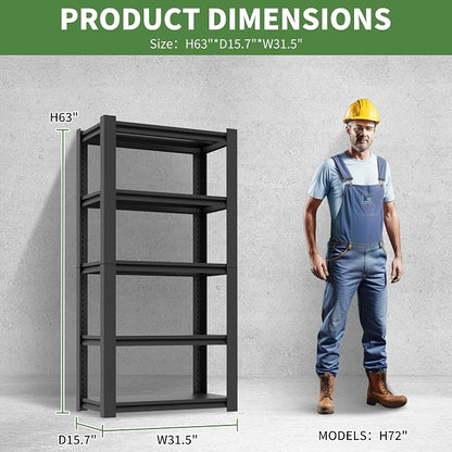 Garage Shelves, 3000Lbs 5 Tier Adjustable Garage Storage Shelves Suitable - Image 3