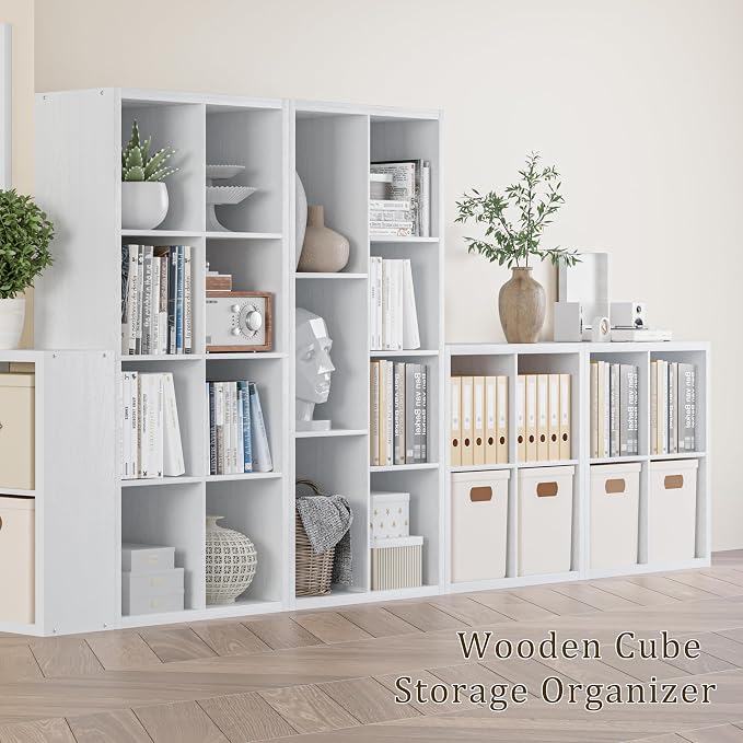 Cube Storage Organizer Bookcase, Decorative 11 inch Open Back Cubical Shelf - Image 5