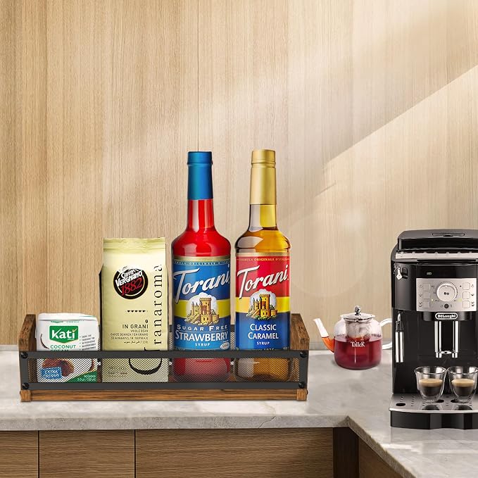 Alyoen Liquor Bottle Display Shelf, Coffee Syrup Rack Organizer, Countertop - Image 4