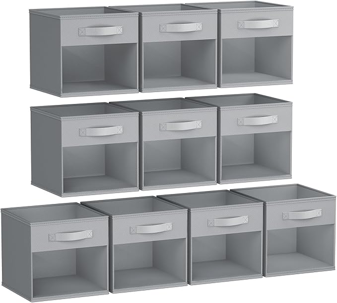 DIMJ Storage Cubes, Cube Storage Bin, 10 Pack Foldable Storage Cubes by DiMJ