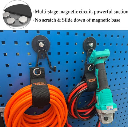 ULIBERMAGNET Heavy Duty Magnetic Garage Hooks, 3 Pack Strong Large Magnet Hooks - Image 4