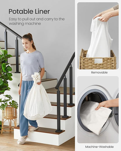 SONGMICS Laundry Hamper with Lid, 42.3 Gallons, Rolling Laundry Basket with - Image 6