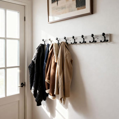 SKOLOO 43-Inch Wood Coat Rack Wall Mount - Image 3