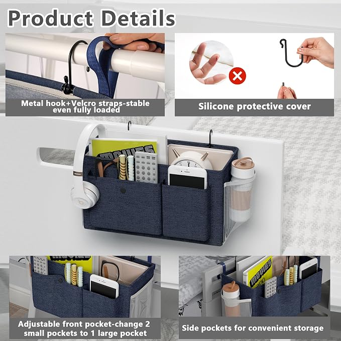 Bedside Caddy Bedside Storage Hanging Organizer - Image 4