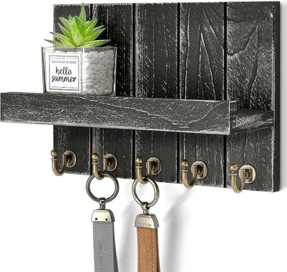 Rebee Vision Pine Wood Key Holder Wall Mount by REBEEVISION