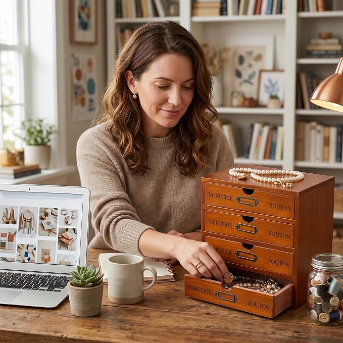 Wesiti Wooden Desk Organizer - Image 6