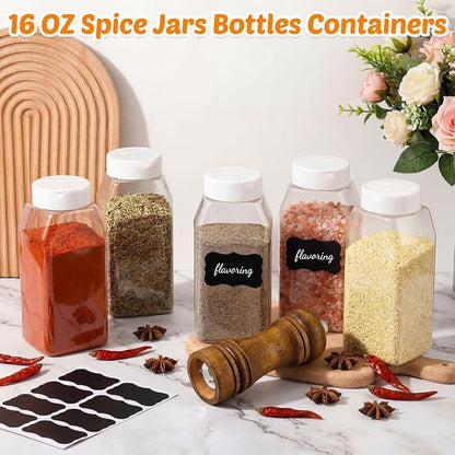 Mifoci 28 Pack 16 oz Plastic Spice Jars - Image 4