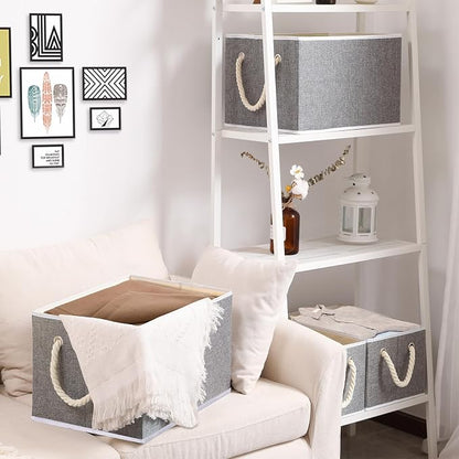 Yawinhe Foldable Storage Basket 5-Pack, Large Fabric Bins - Image 2
