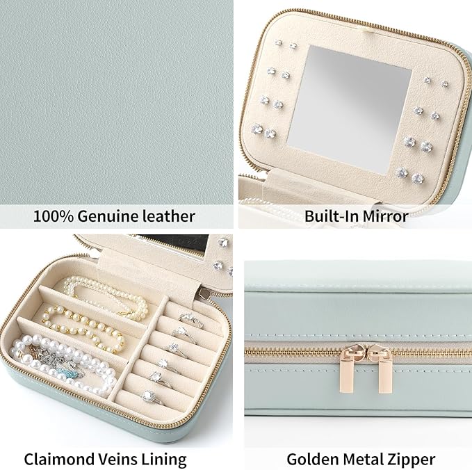 Genuine Leather Travel Jewelry Organizer Case - Image 5
