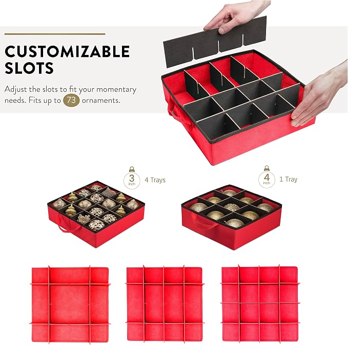 ZOBER All in One Christmas Ornament Storage Box & Decoration Container - Image 7