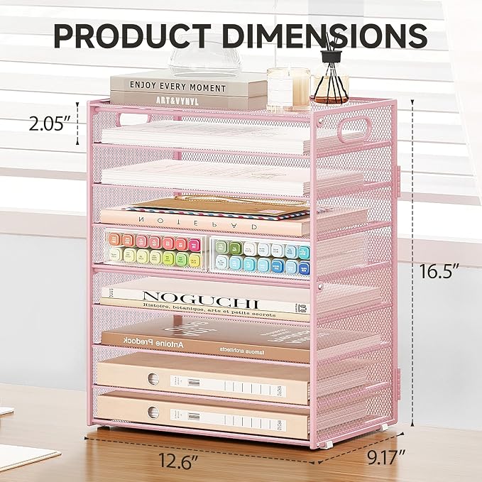 Subekyu 9 Tier Paper Letter File Tray Organizer - Image 3