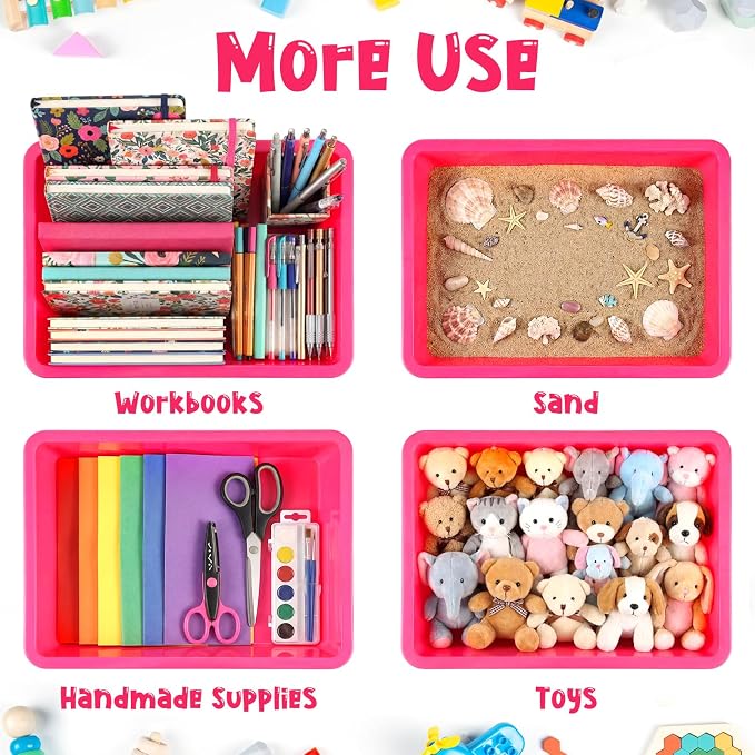 Hoteam 10 Pcs Flat Storage Organizer Tray Bin Paper Tray - Image 4