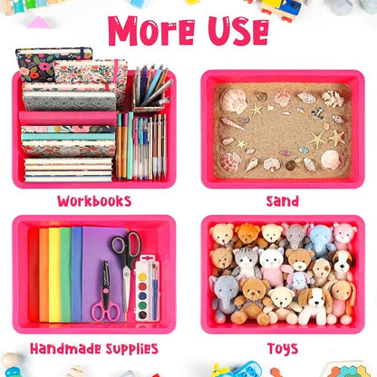 Hoteam 10 Pcs Flat Storage Organizer Tray Bin Paper Tray - Image 4