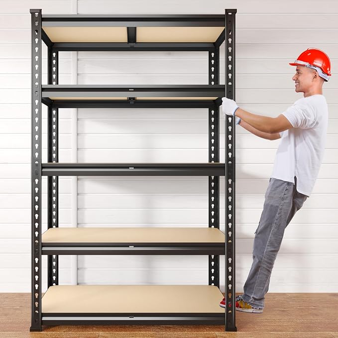 REIBII 2020LBS Storage Shelves 5 Tier Garage Shelving Heavy Duty Adjustable - Image 2