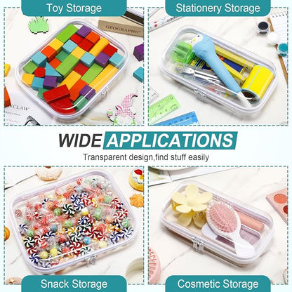 Sanwuta 6 Pcs Clear Hard Zipper Case Hard Plastic Zipper Pouches Transparent - Image 6