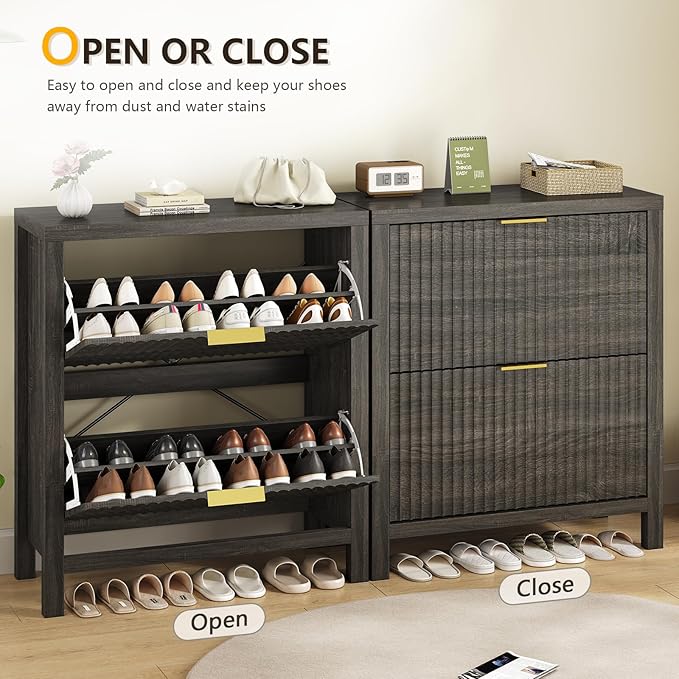 Fluted Shoe Cabinet Storage - Image 7