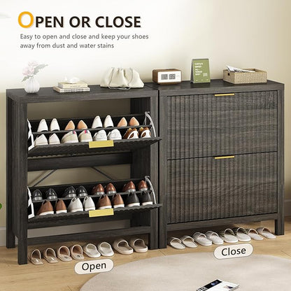 Fluted Shoe Cabinet Storage - Image 7