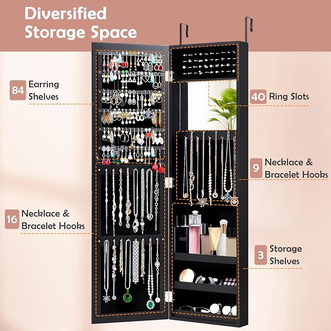 HAPPYGRILL Wall Mounted Jewelry Cabinet - Image 5