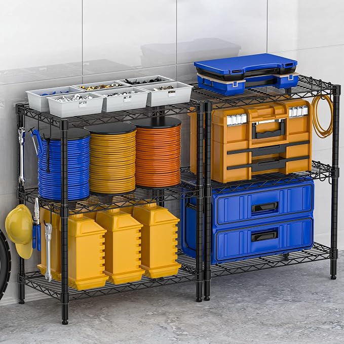 3-Tier Metal Shelf for Storage, Wire Shelving Unit Storage Rack Organizer Steel - Image 7