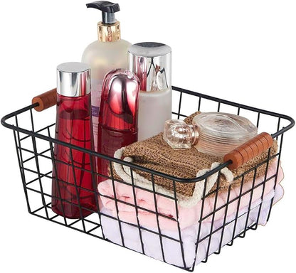 JUNCHU CHERRY Wire Kitchen Storage Basket 2 Packs, Perfect Pantry Organization - Image 3