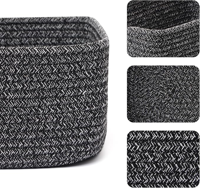 Small Storage Baskets for Organizing | Closet Organizer Bins | Shelf Toy Basket - Image 2