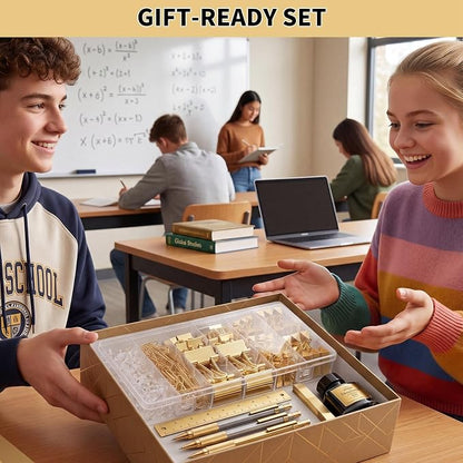 BESARME Gold Paper Clips and Binder Clips Set - Image 7