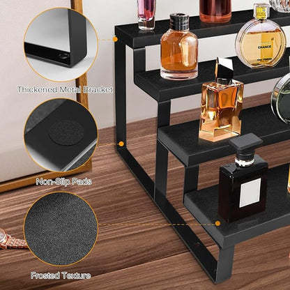Wood Cologne Organizer for Men, 12 Inch 4 Tier Cologne Stand Waterproof Perfume - Image 4