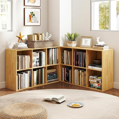 Giantex 6-Cube Bookcase, 3-Tier Cubby Bookshelf, Horizontal Vertical Display - Image 9