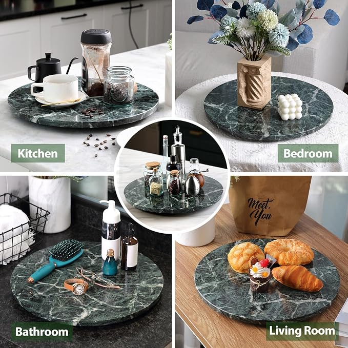 Marble Lazy Susan, 16 in Turntable Organizer - Image 7