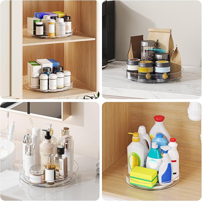 4 Pack 10 Inch Clear Lazy Susan Turntable Organizer - Image 7