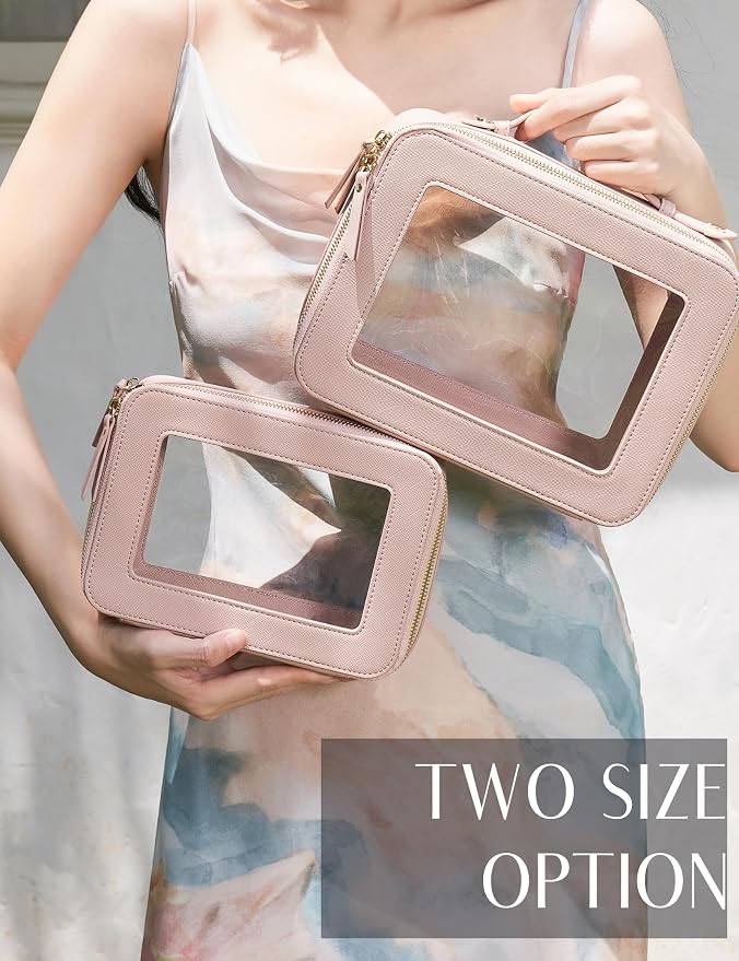 Popvibe Clear Makeup Bag Travel Cosmetic Case Transparent Toiletry Bag - Image 7