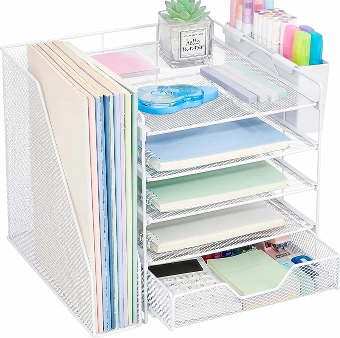 Desk Organizers and Accessories, 5-Tier Paper Letter Tray Organizer by Illuminatinglifewiththewarmthandloveoflight
