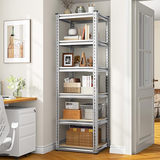 REIBII Storage Shelves 6 Tier Garage Shelving Heavy Duty Metal Shelving Loads - Image 2