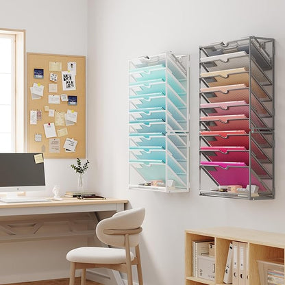 Lavatino 10-Tier Hanging Wall File Folders Organizer - Image 6