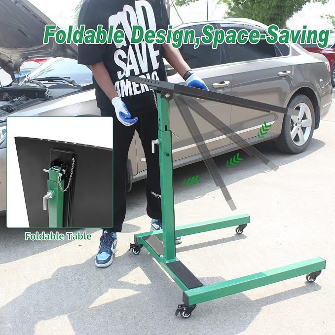 Adjustable Height Mobile Work Table, Foldable Table - Image 6