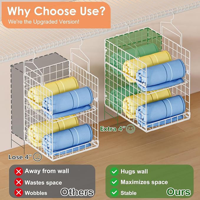 8-Tier Extended Depth Hanging Closet Organizers and Storage - Image 3