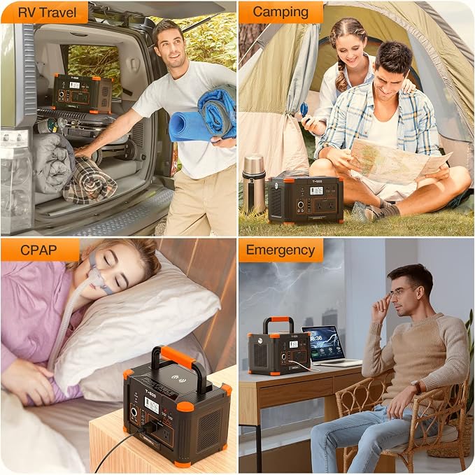 GRECELL Portable Power Station 500W, 519Wh/140400mAh Solar Generator Backup - Image 3