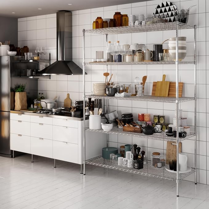 24" Deep x 60" Wide x 86" Height Wire Shelving Kit | 5-Tier | NSF Commercial - Image 8