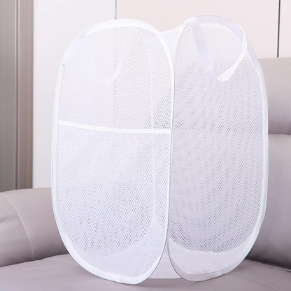 2 Pack Laundry Basket, Foldable Mesh Popup Laundry Hamper - Image 3