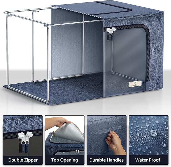 Sorbus Storage Bins with Metal Frame - Image 5