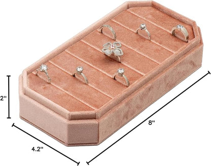 Velvet Ring Organizer Display Tray Jewelry Box Earring Holder Case - Image 7