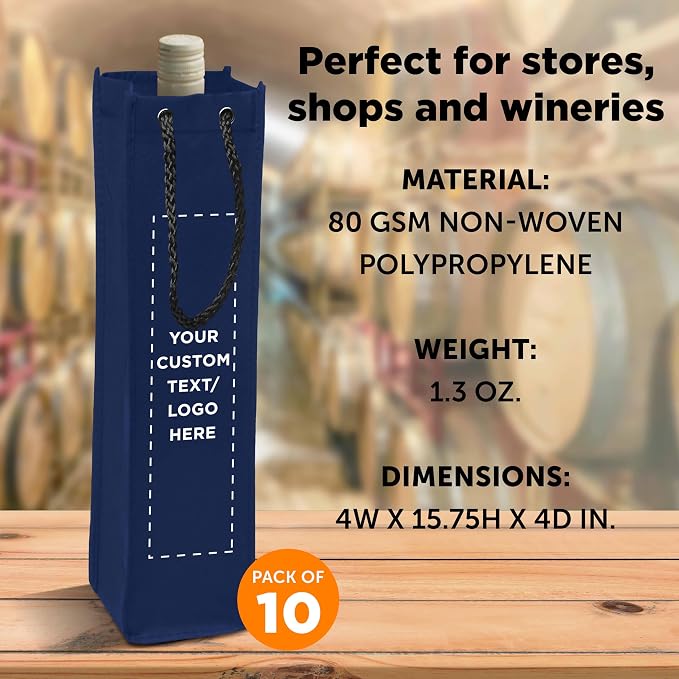DISCOUNT PROMOS Non-Woven Vineyard Two Bottle Wine Bags - Image 4