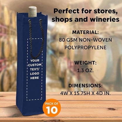 DISCOUNT PROMOS Non-Woven Vineyard Two Bottle Wine Bags - Image 4