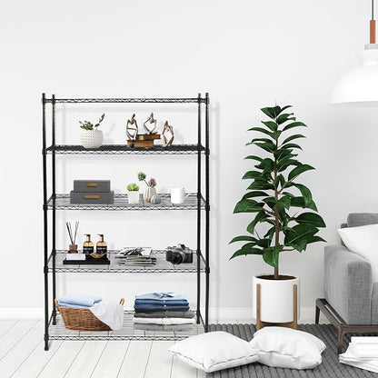 Elevon 5-Tier Storage Shelves, Adjustable Metal Wire Shelving Unit - Image 2
