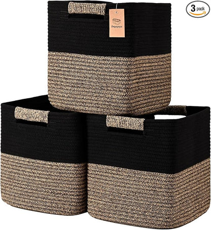 12 Inch Storage Cubes, 3 Pack Cube Storage Bins by Degeyoyo