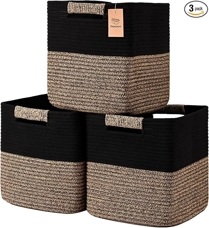 11 Inch Storage Cubes, 3 Pack Cube Storage Bins by Degeyoyo