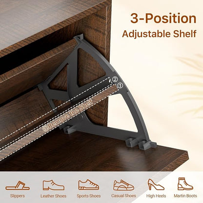 Farmhouse Shoe Cabinet Storage for Entryway, Slim Shoe Rack Cabinet - Image 4